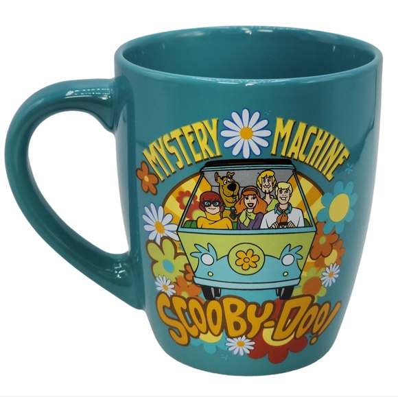 Scooby Doo Group Mystery Machine‎ Flowers Jumbo Curved Ceramic Mug 25oz - Picture 1 of 10